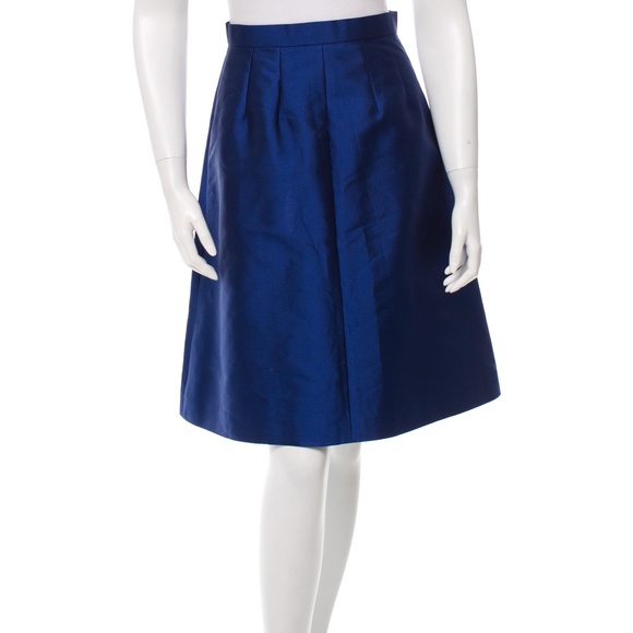 Barbara Tfank cobalt A-line midi skirt - Picture 1 of 3